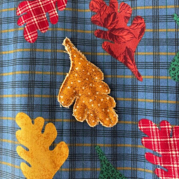 VTG 90s Handmade Reversible Teacher's Vest Fall Leaves Apples Cotton Size L - Picture 10 of 12